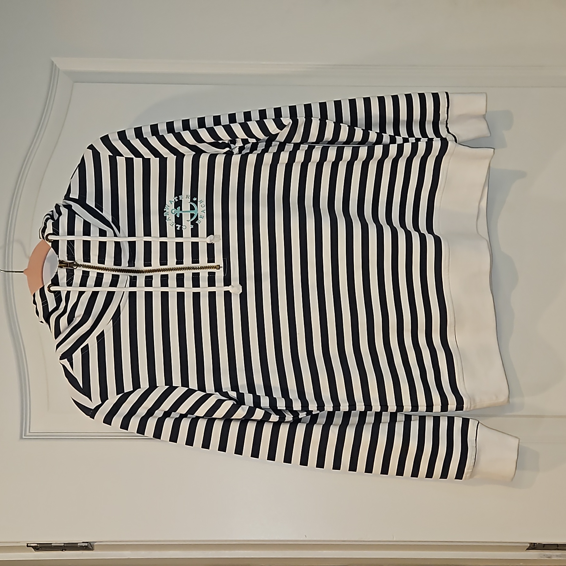 Nwt Camp David Clearwater Beach Pullover Hoodie Sweatshirt Womens M Blue White